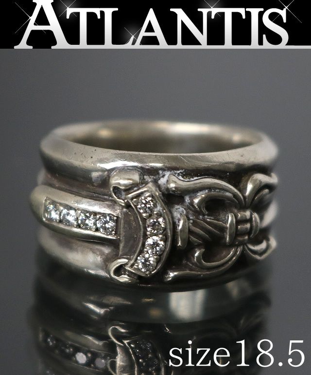 CHROME HEARTS 銀座店 クロムハーツ ダガーリング パヴェダイヤ 指輪 メンズ シルバー SV925 約18.5号 100636
