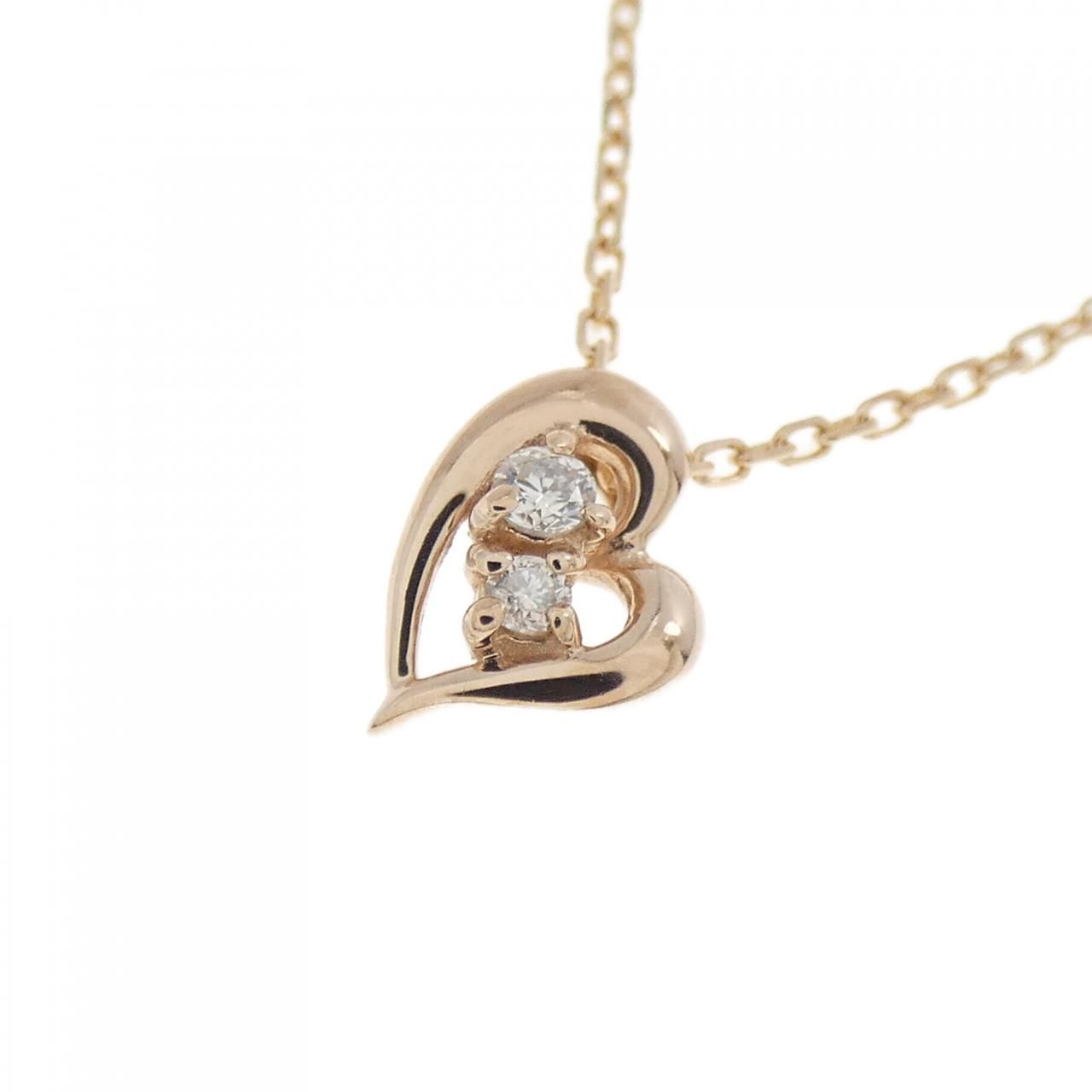K10PG ハート ダイヤモンド ネックレス 0.02CT - メルカリ