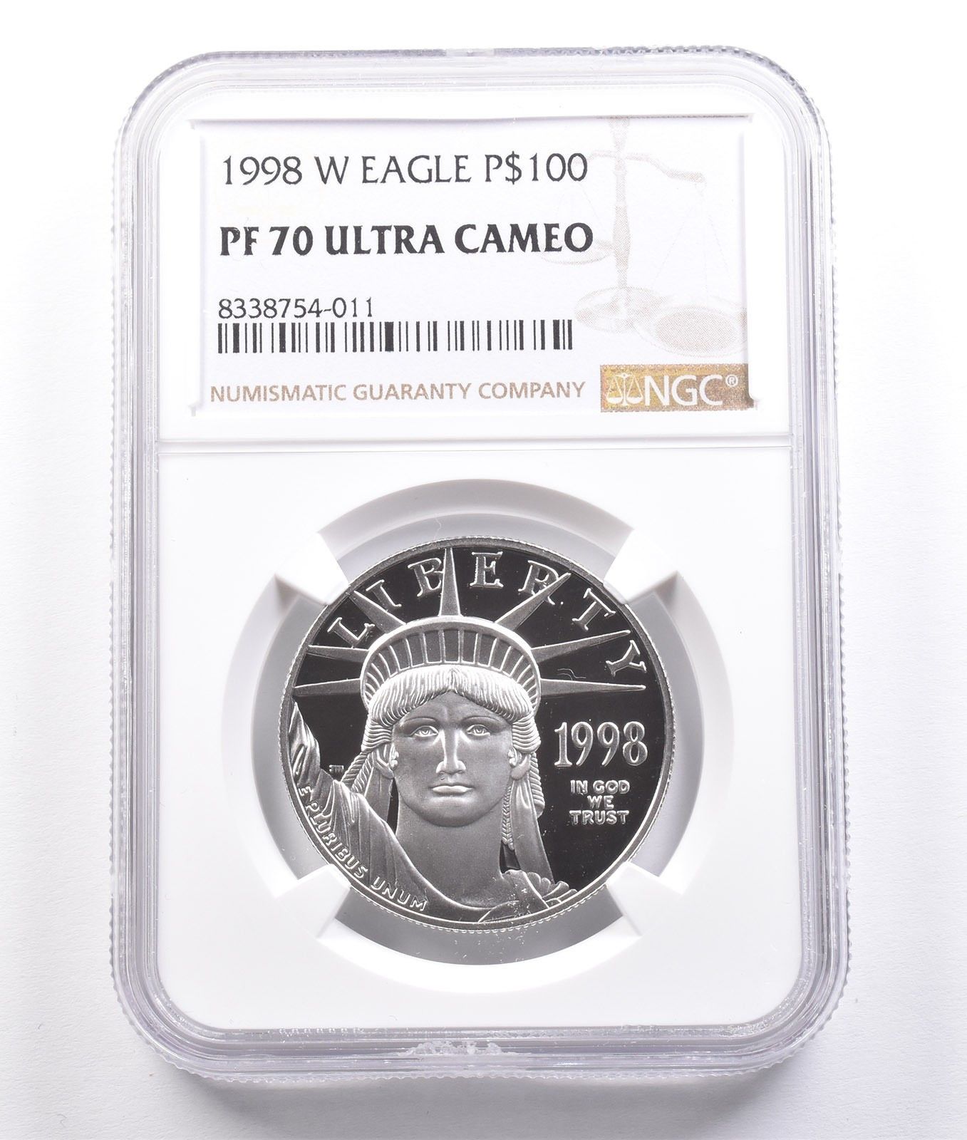 1998W 100ドル アメリカン プラチナ イーグル 1オンス プラチナ PF70 UCAM NGC *6781