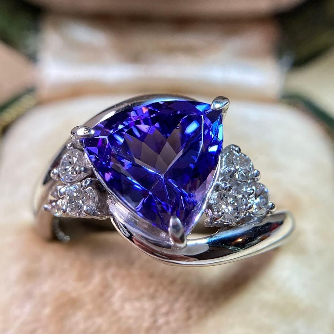 商談中 タンザナイト財団 性の印 タンザナイト3.33ct ダイヤモンド リング 指輪