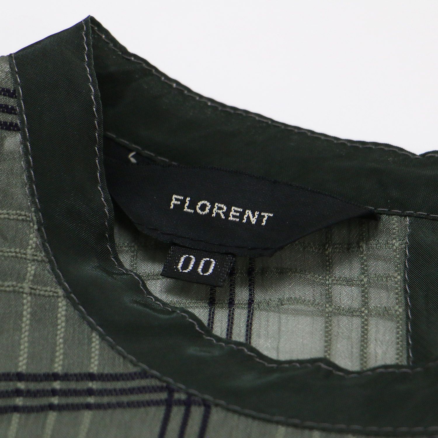 美品✨24AW FLORENT フローレント シアーチェック ブラウス 緑 S 美品】FLORENT フローレント ブラウス グリーン系 サイズ:00 S / 24