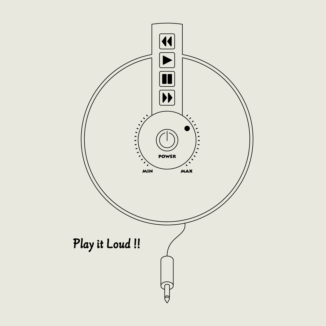 グラフィックTシャツ　Play it Loud White