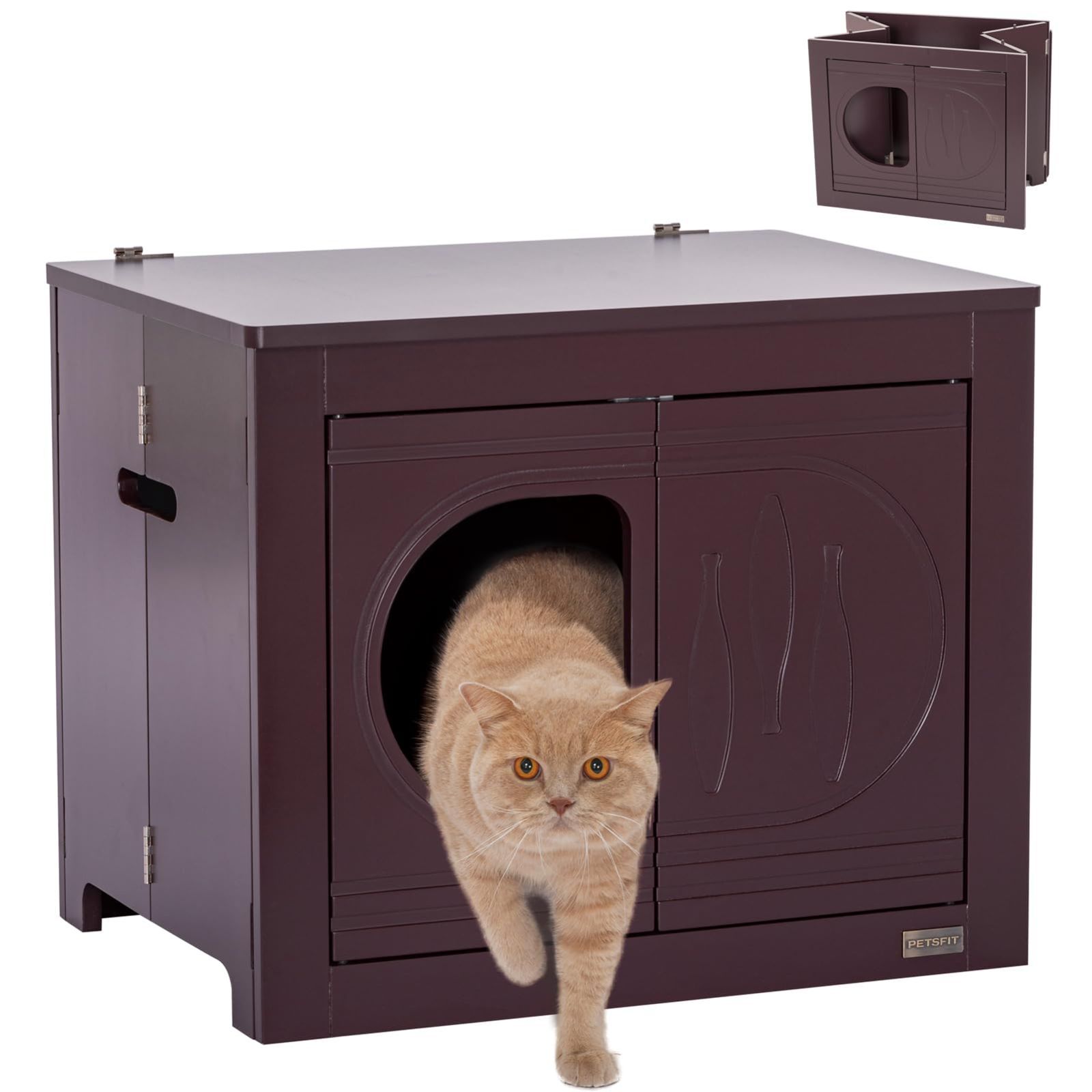 在庫処分】PETSFIT 猫用トイレ収納ラック 猫トイレ 猫家具 猫用