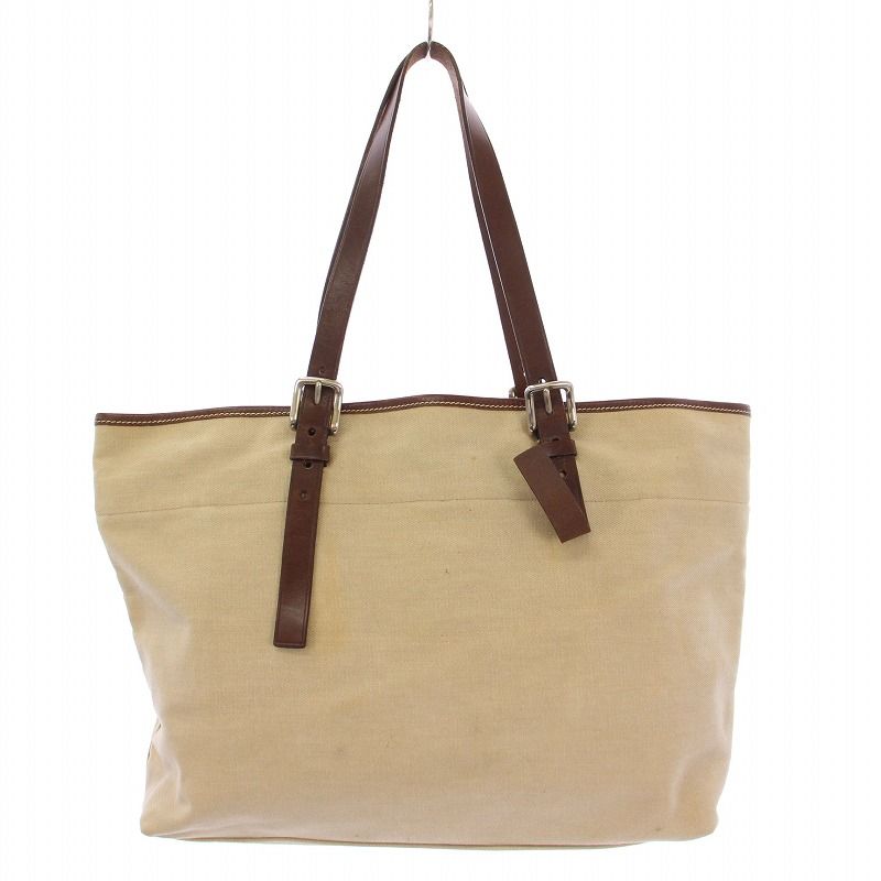 プラダ PRADA トートバッグ ハンドバッグ キャンバス レザー