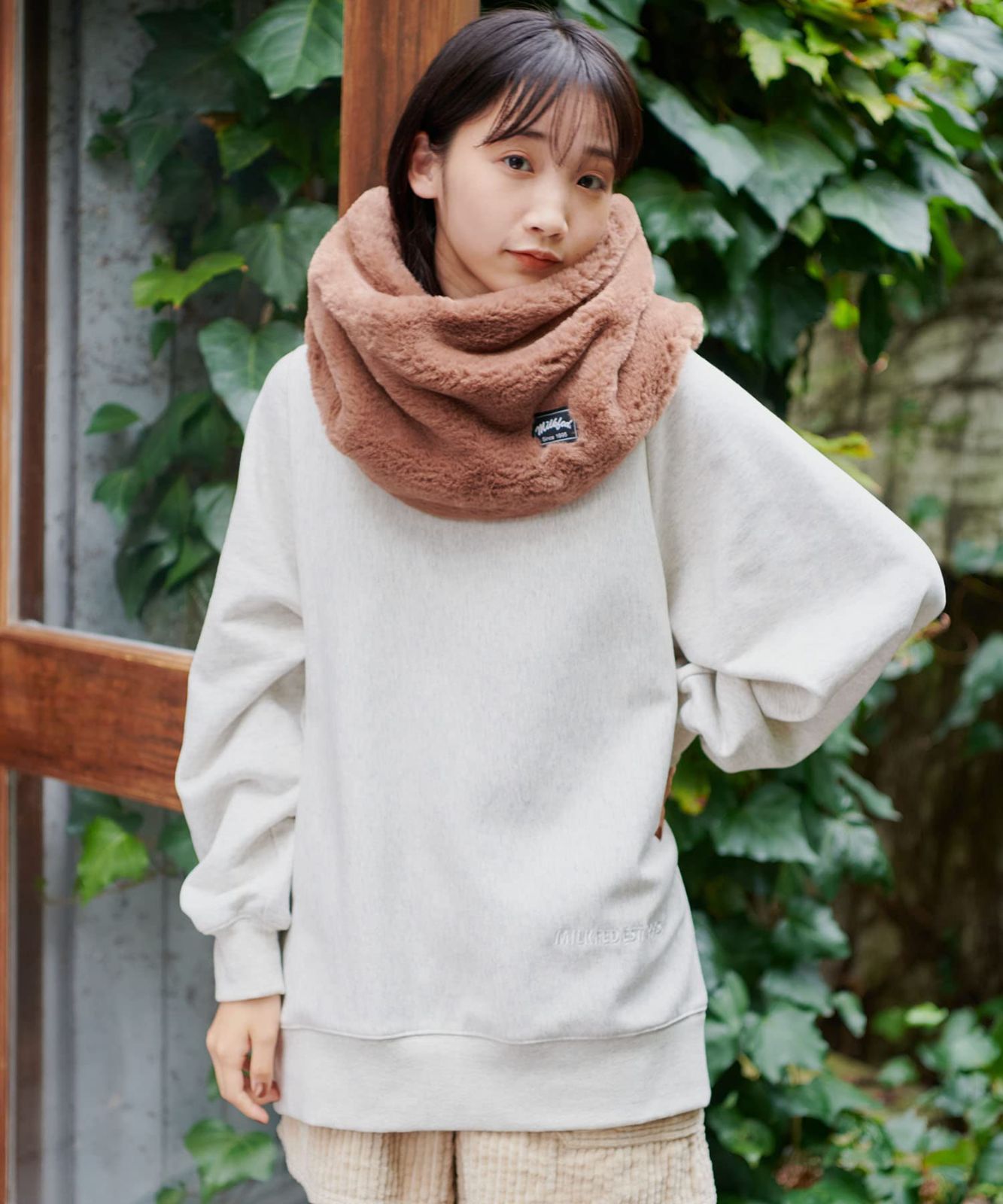 ミルクフェド] スヌード LOGO FUR SNOOD BEIGE ONE SIZE - 服