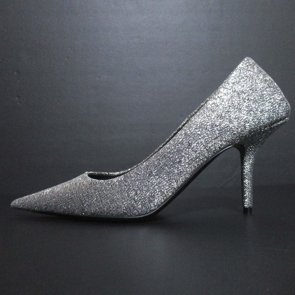 ♥ BALENCIAGA バレンシアガ SQ.KNIFE スクエアナイフ ポインテッドトゥ パンプス 572887 サイズ36 23cm相当 シルバーカラー レディース 古着