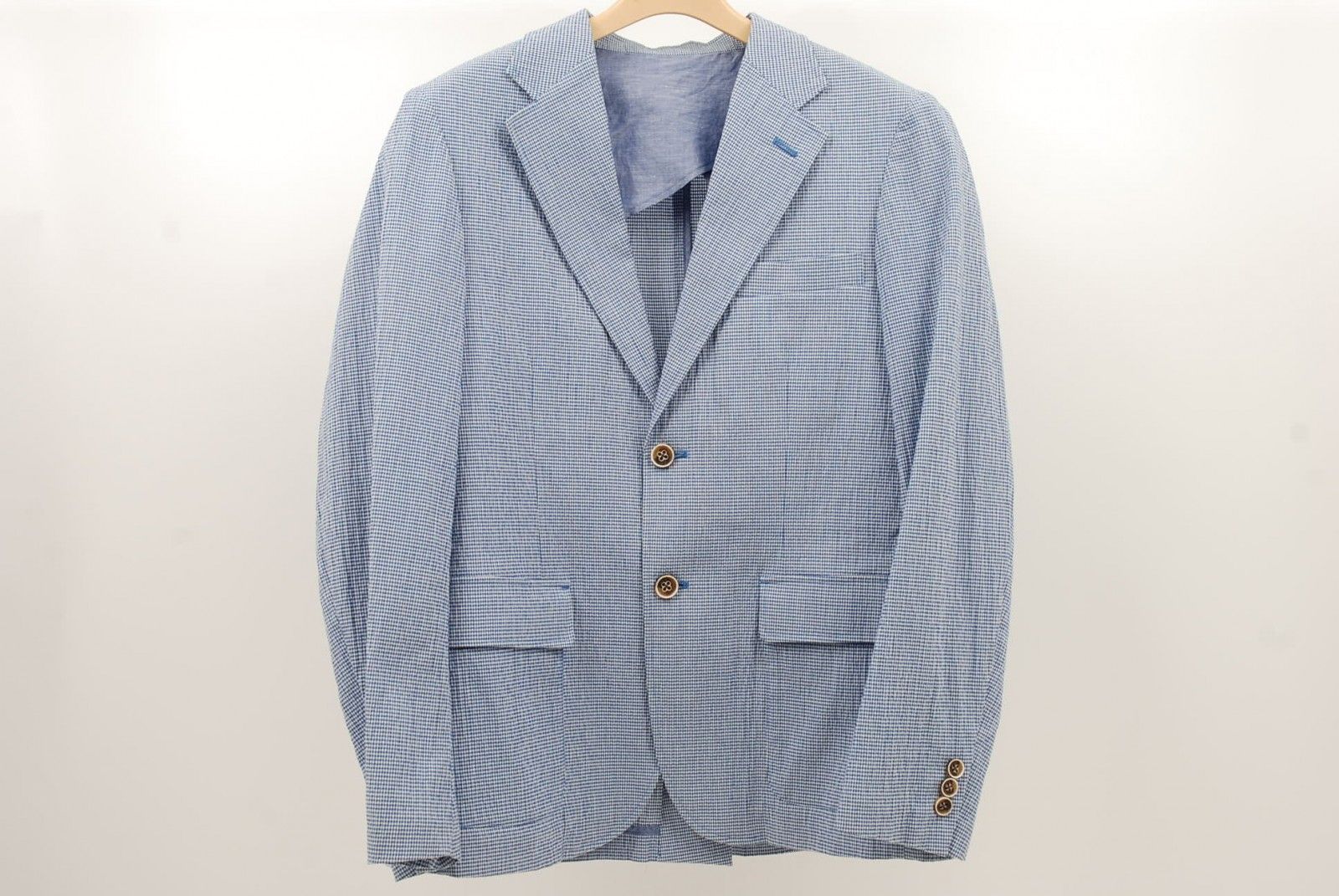 中古 メンズ アシュワース ASHWORTH テーラードジャケット M 青 長袖 ギンガムチェック