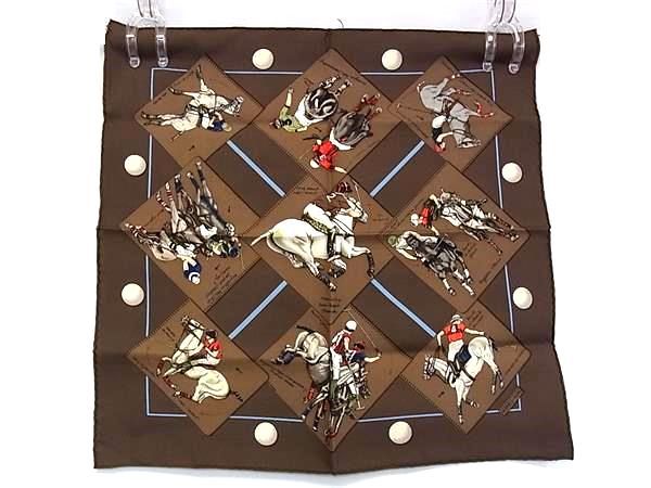 □極美品□ HERMES エルメス LE MONDE DU POLO 【ポロの世界】カレ45  