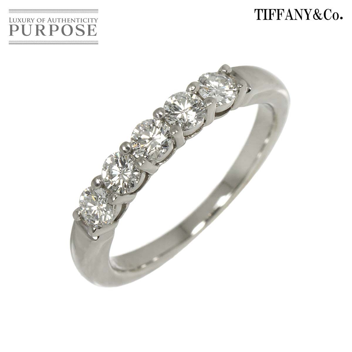 ティファニー TIFFANY-Co. フォーエバー 9号 リング ハーフ ダイヤ 幅3mm Pt プラチナ 指輪 エンブレイス Half Diamond Ring 90293423