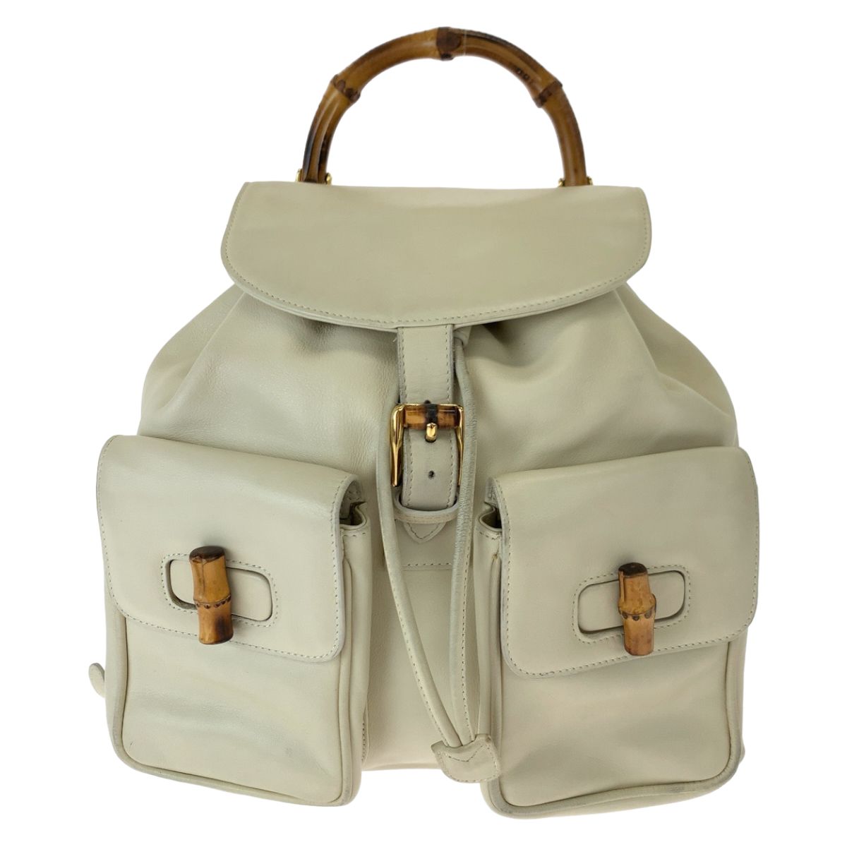 GUCCI グッチ バンブー オールドグッチ オフホワイト ゴールド金具 