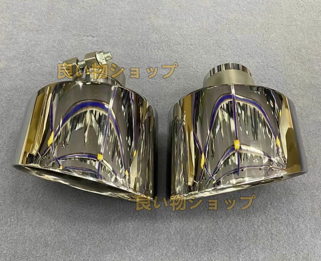 ステレンス製 AUDI A4 A5 A6 A7 RS4 RS5 RS6 RS7 改装用マフラーカッター 63㎜ 2個セット 送料無料