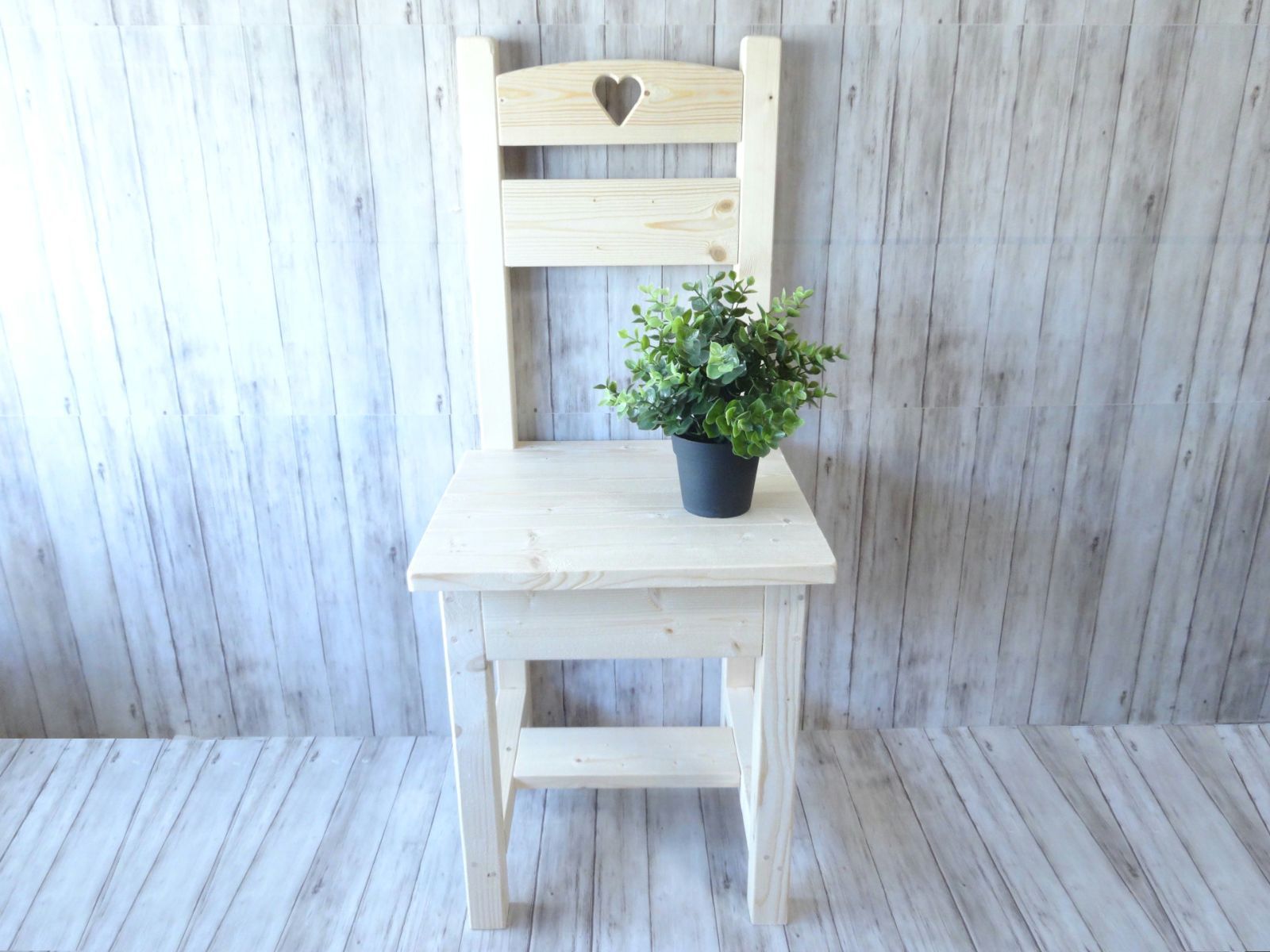 ハンドメイド 一人掛けチェア ハートタイプ ナチュラル