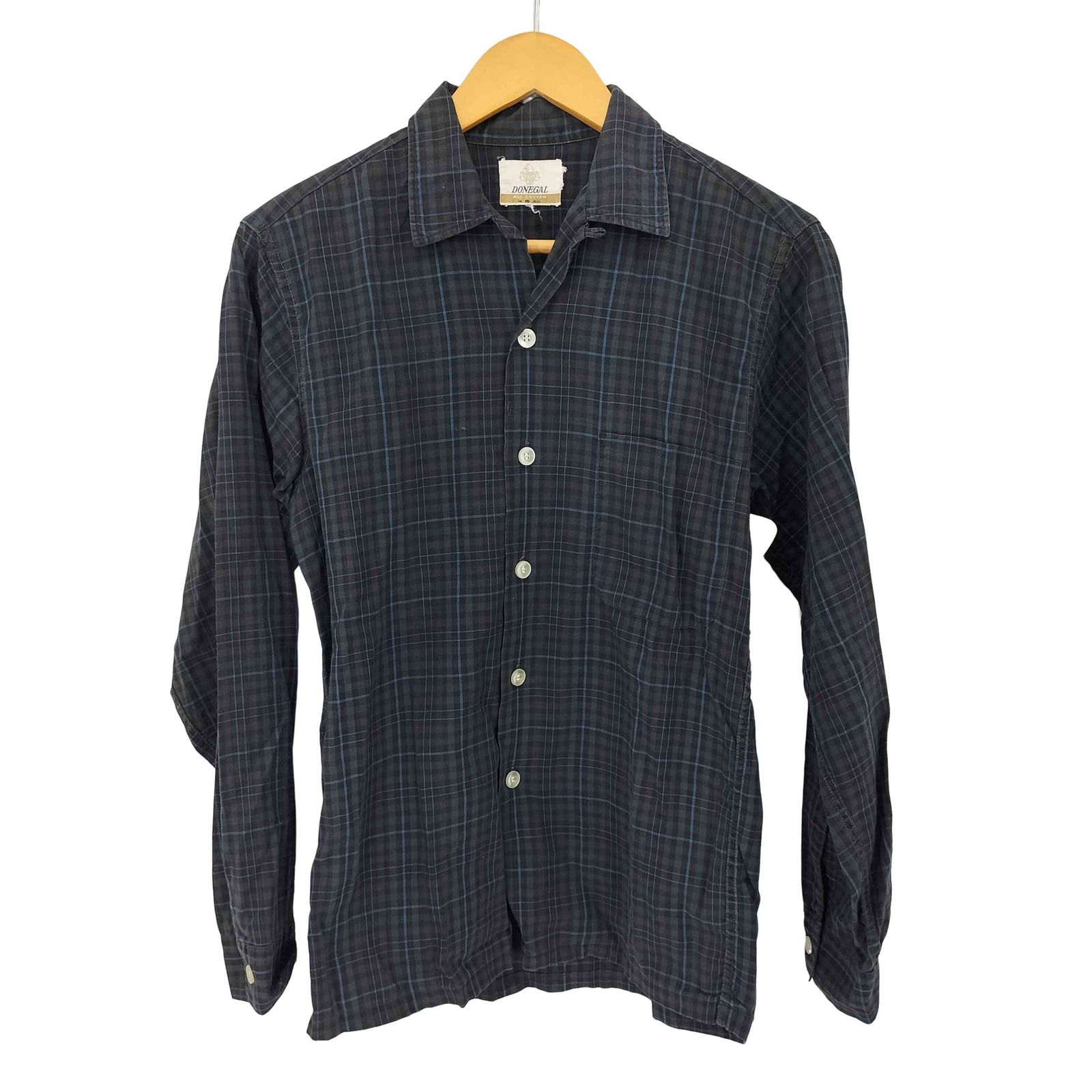 vintage DONEGAL 開襟シャツ 60s60S VINTAGE DONEGAL オンブレチェック