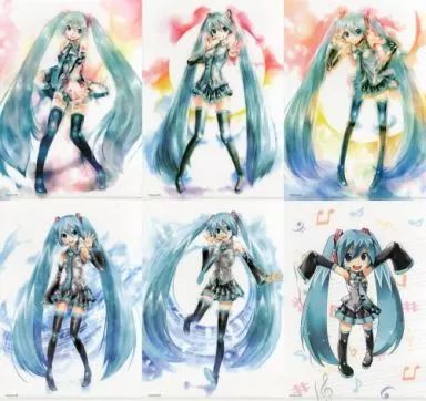 中古】クリアファイル 初音ミク KEIさんA4クリアファイル6枚セット
