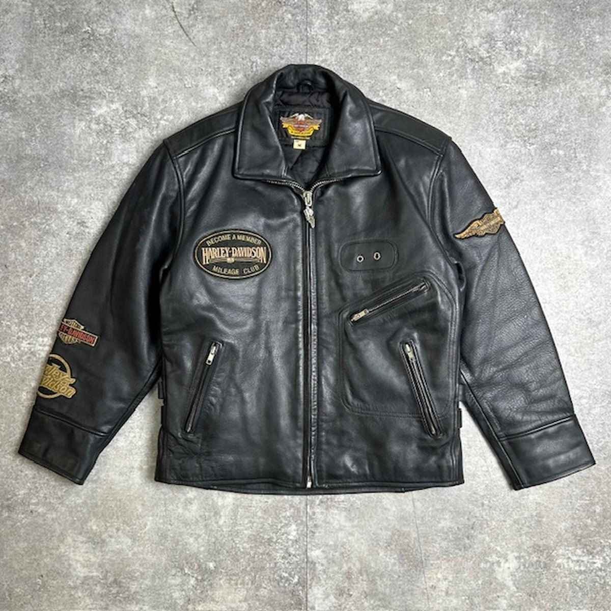 90s Harley Davidson シングルライダースジャケット 38 美品 L】【90年代】Harley-Davidson ハーレーダビッドソン シングル