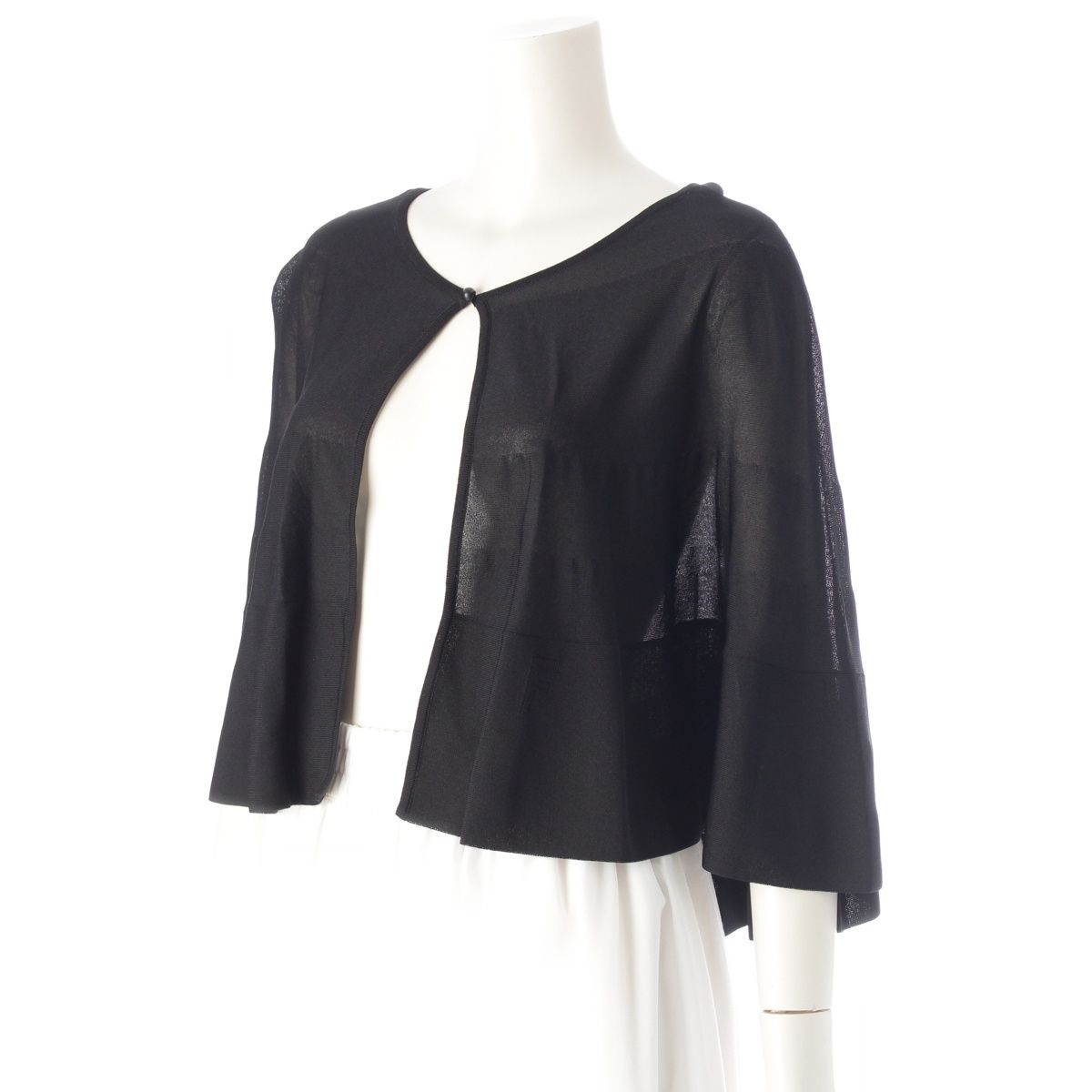 フォクシー レーヨン×ナイロン Plume プルーム ケープ トップス 43280 ブラック