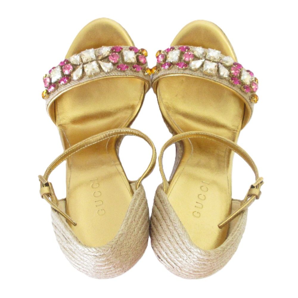 natsu♡ 特別値下げ‼︎ 【美品】GUCCI ヒール　シューズ 美品 GUCCI グッチ ビジュー ハイヒール アンクルストラップ