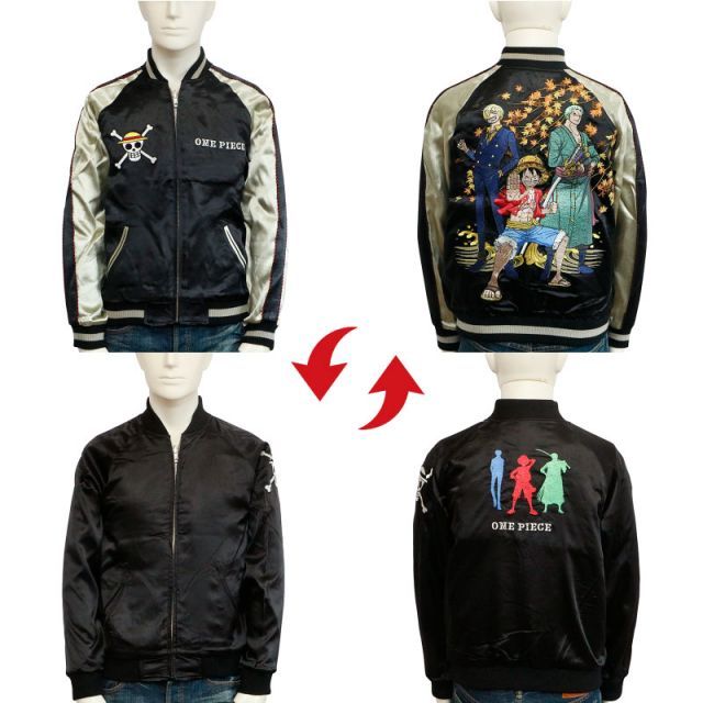 ワンピース　ONE PIECE ルフィ　ゾロ　サンジ　スカジャン　リバーシブル 楽天市場】ワンピース ONE PIECE ルフィ・ゾロ・サンジ