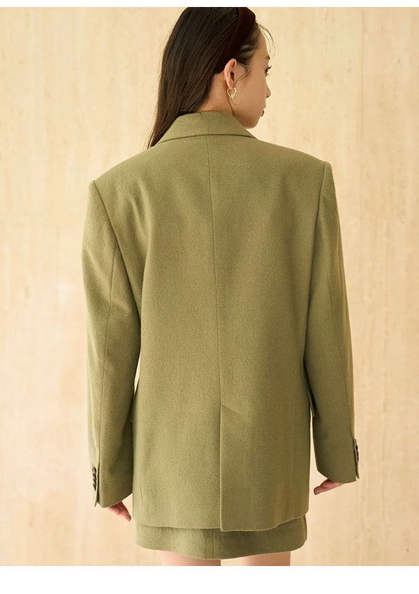 オーバーサイズウールジャケット ミドル丈