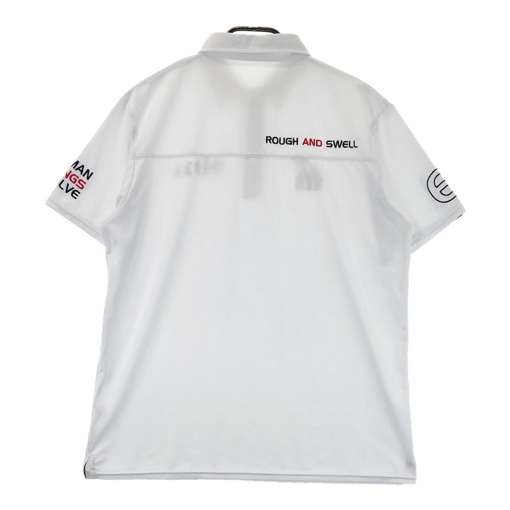 サイズ L ROUGH SWELL ラフアンドスウェル 半袖ポロシャツ 刺繍 ホワイト系 ゴルフウェア メンズ ストスト