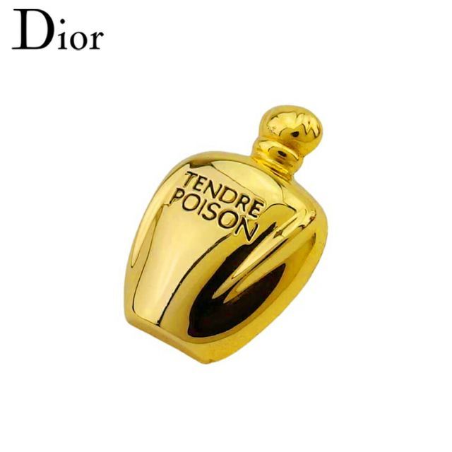 ヴィンテージ ディオール DIOR 香水瓶モチーフ ブローチ グリーン×ゴールド Christian Dior クリスチャンディオール ブローチ パフューム