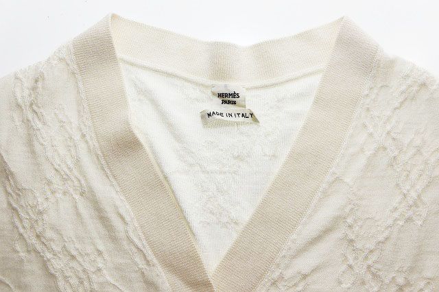 エルメス HERMES 18SS カシミヤ カーディガン SIZE34 86-7714 イタリア製 シルク ニット アイボリー ☆AA★●250729 レディース エルメス HERMES 18SS カシミヤ カーディガン SIZE34 86-7714