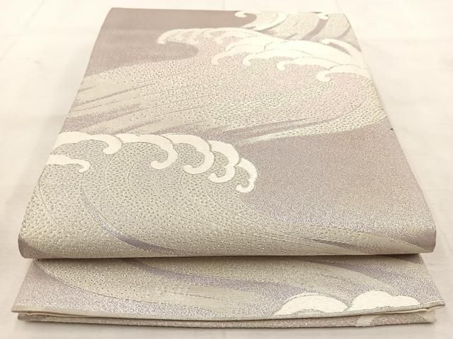 平和屋着物◎六通柄袋帯 立波文 銀糸 正絹 逸品 BAAU8692yc - メルカリ