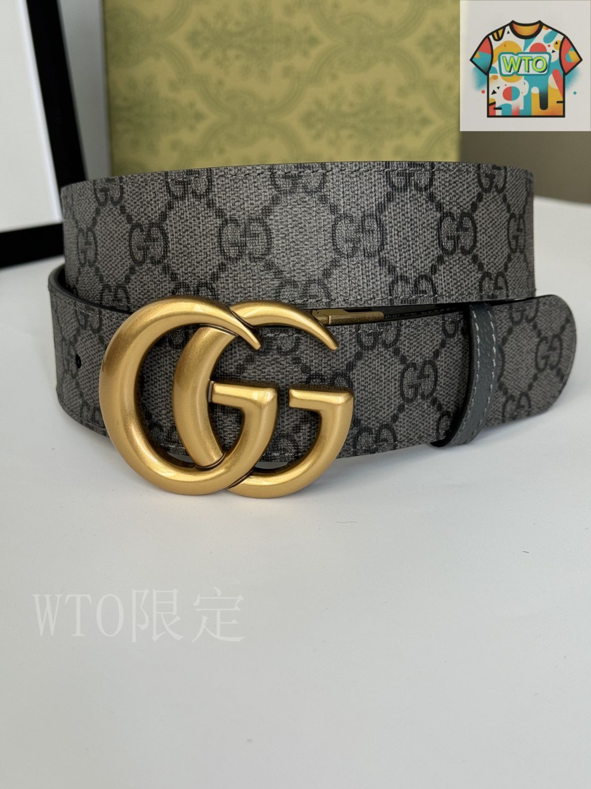 今日WTO】Gucci グッチ ダブル G レトロ回転バックル ベルト-1