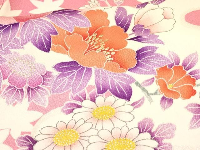  平和屋着物∵女の子 十三参り 子供 祝着 袋帯セット 駒刺繍 牡丹花文 金彩 ma 着物 着物ドレス 着物 浴衣 和小物