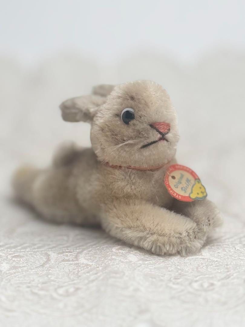 シュタイフ Lying Rabbit 6cm くつろぎラビット 最小サイズ うさぎ ビンテージ アンティーク Steiff STEIFF