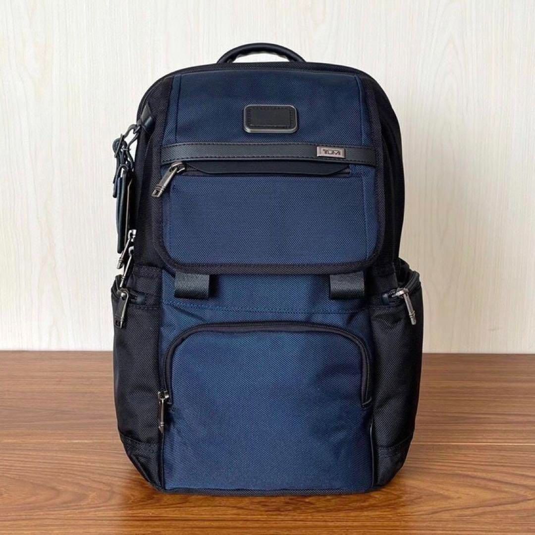 新品 TUMI ALPHA3 Reflectiv フラップパック ネイビーブルー