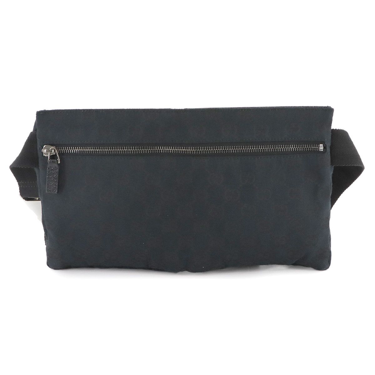 グッチ GUCCI GGキャンバス ウエスト ポーチ ボディ バッグ レザー ブラック 28566 シルバー 金具 Bum Belt Bag 90294497