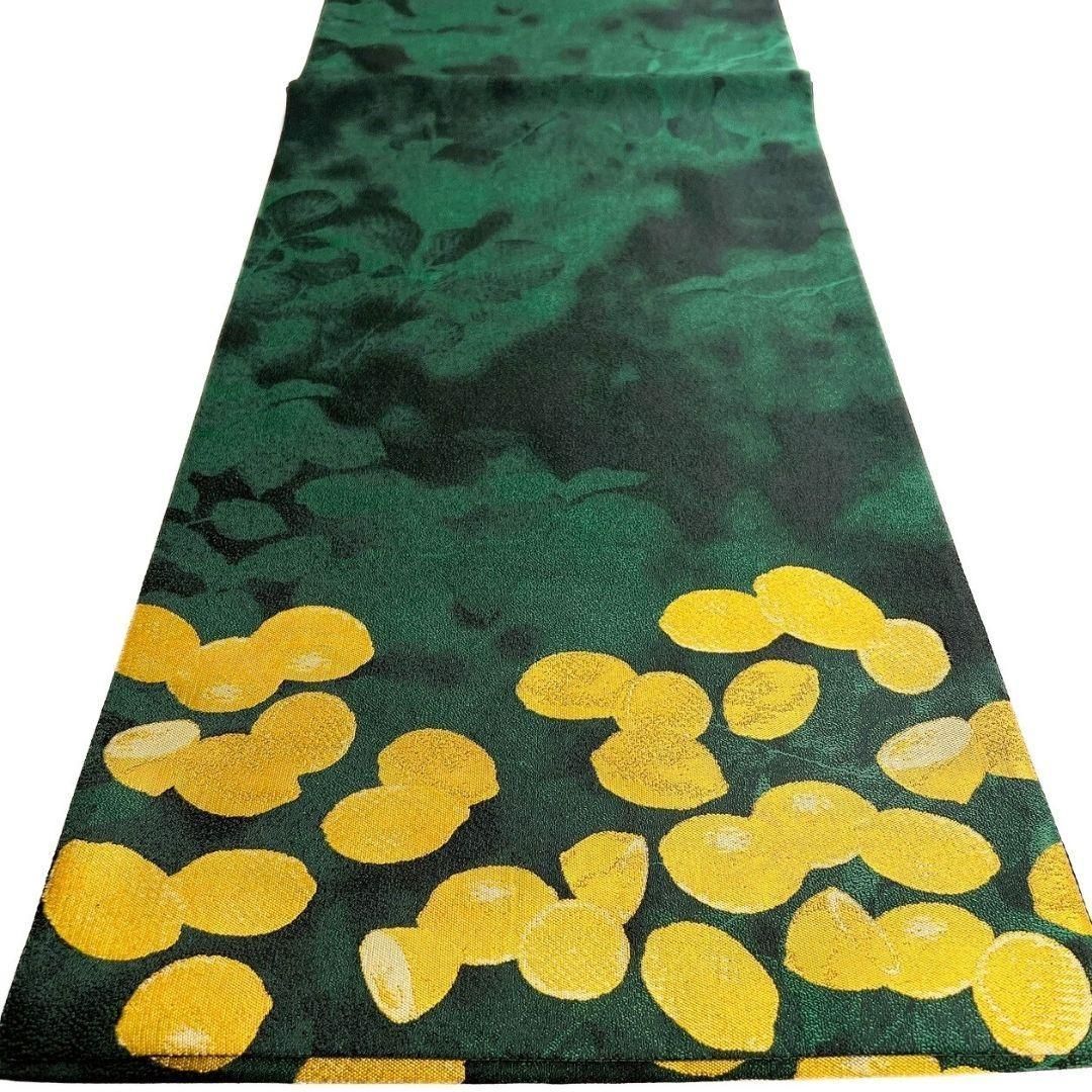 レモン 檸檬 リーフ模様 袋帯 着物 102a p 袋帯 – EMON