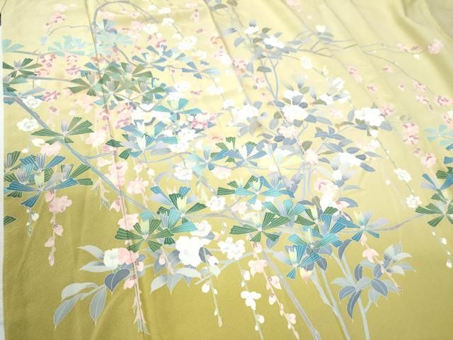 平和屋着物○訪問着 友禅 作家物 枝花文 暈し染め 正絹