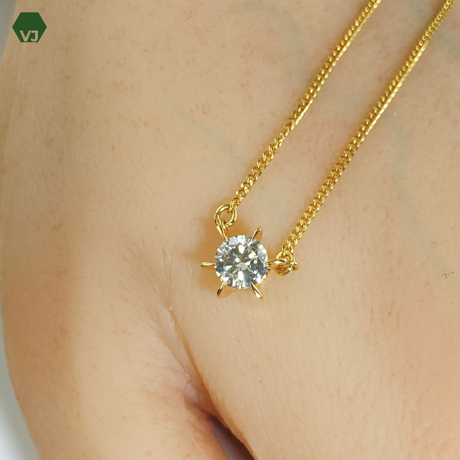 22-21】一粒ダイヤモンド ネックレス D0.41ct【中古】【K18YG】【約40 