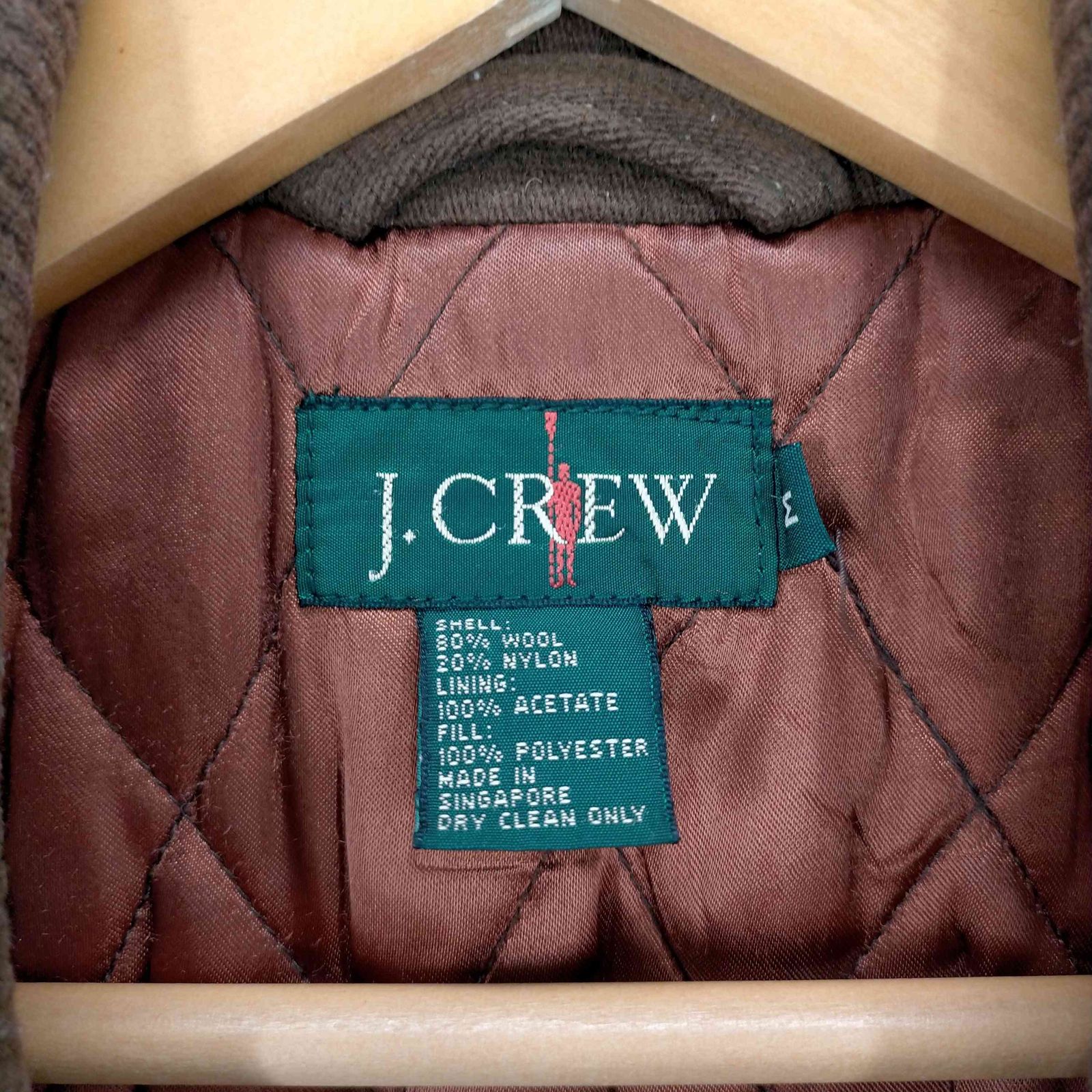 90's J.CREW ジェイクルー チェック ウール Pコート 巨人タグ-