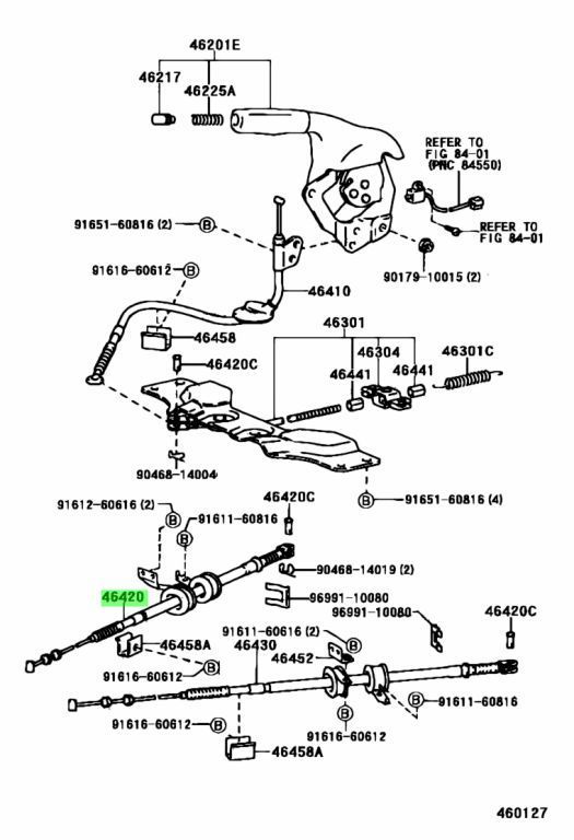 トヨタ TOYOTA 純正 MR2 SW20 SW20L サイド ブレーキ ワイヤー ケーブル Ｎｏ２ 右 RH 運転席 単品 パーツ エンジン タイヤ バンパー 検索 マフラー