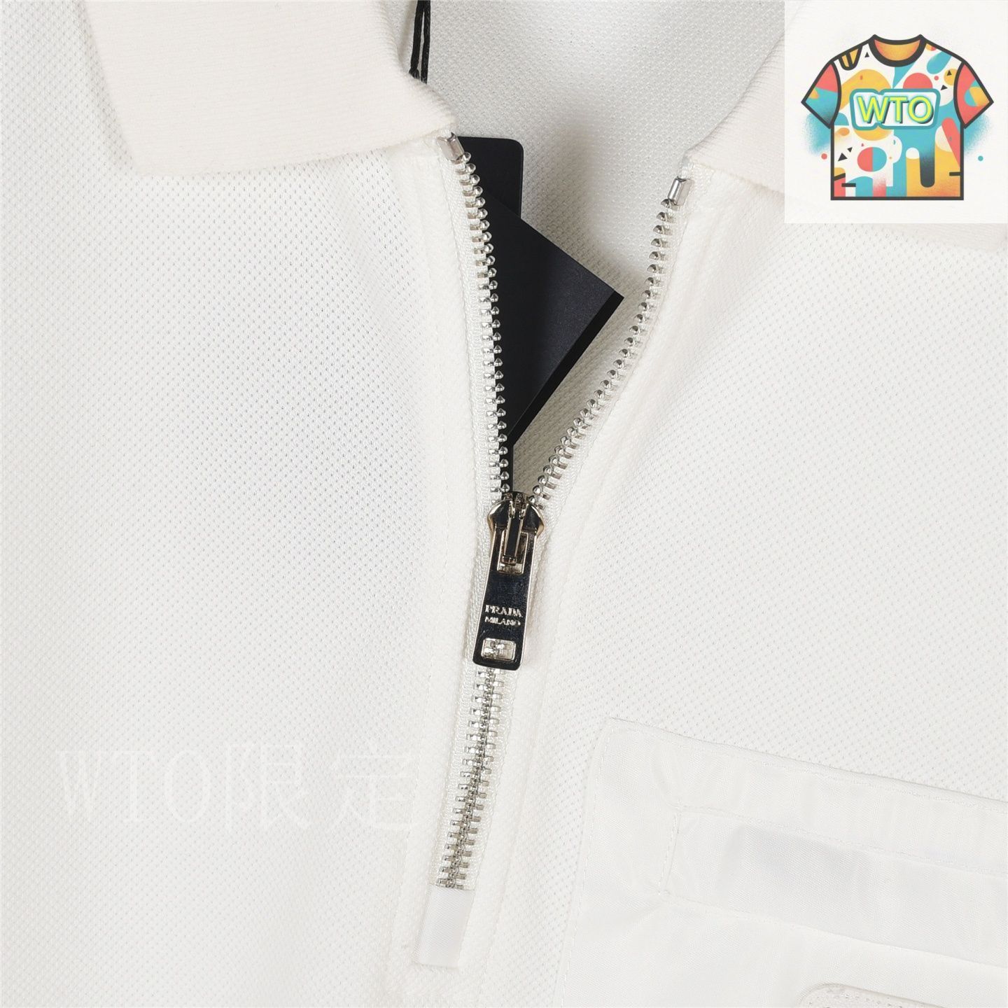 今日WTO】Prada 25SS 胸ポケット ハーフジップポロ-XE34 - メルカリ