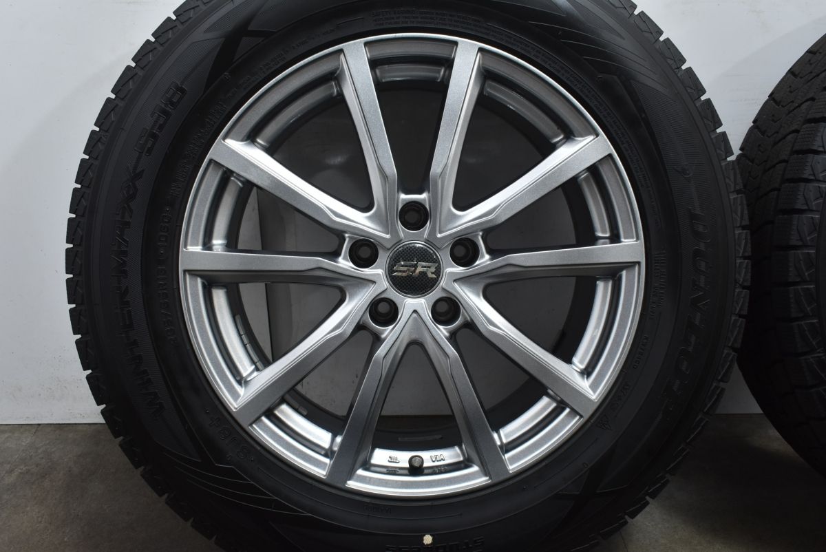 【バリ溝 美品】ストレンジャー 18in 7.5J +38 PCD114.3 ダンロップ ウィンターマックス SJ8+ 235/65R18 レクサス RX ムラーノ 送料無料