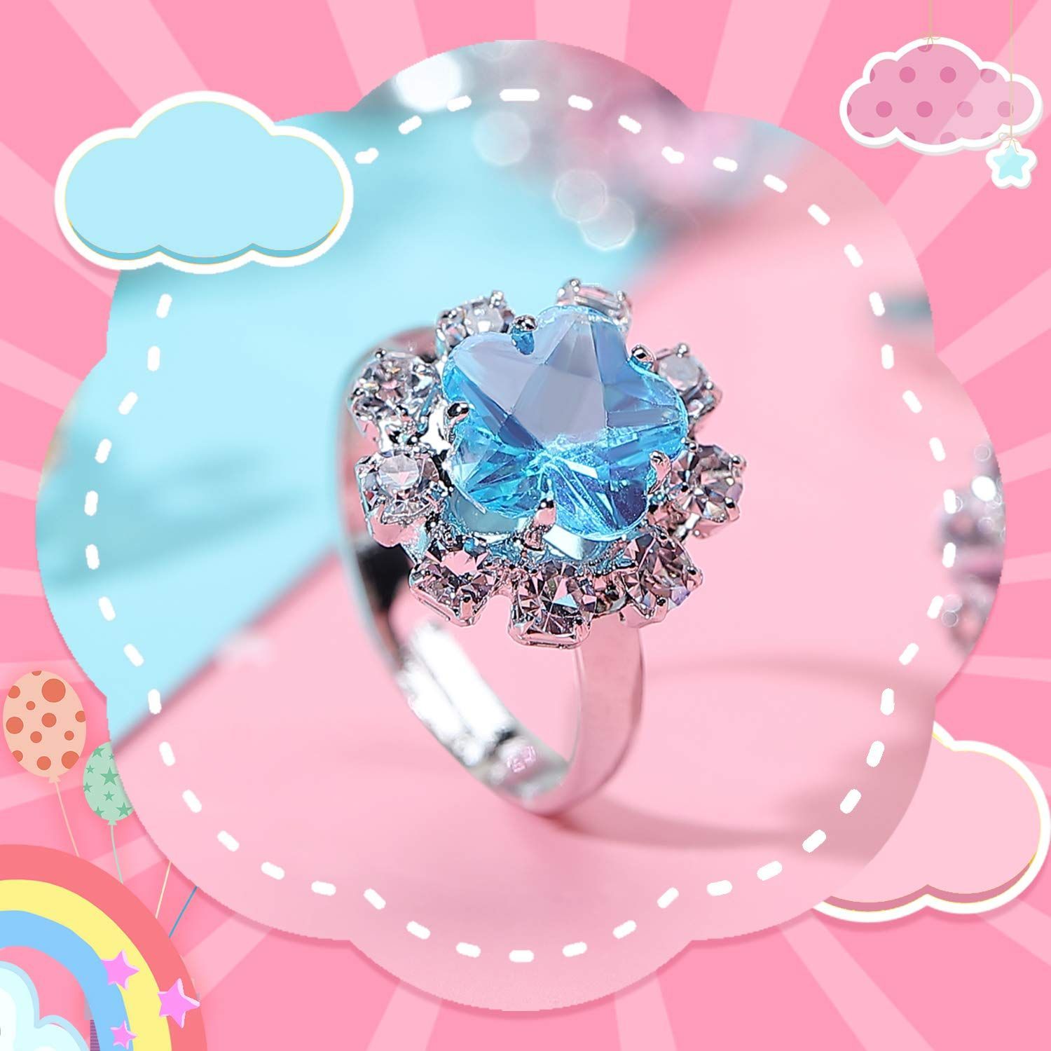 【色: 36-宝石】LONGSHINING かわいいジュエリー指輪セット おもち