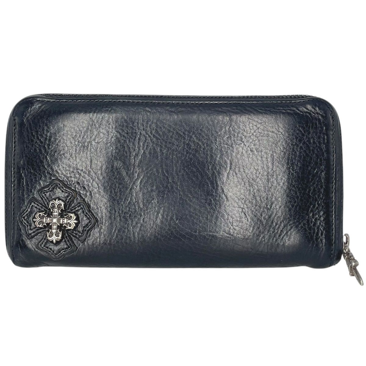 【中古】 CHROME HEARTS クロムハーツ REC F ZIP フィリグリープラス ブラック 黒 シルバー レザー ラウンドファスナー ラウンドジップ 長財布 ロングウォレット 24031569 RS