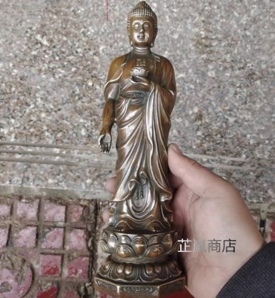 仏教美術 阿弥陀仏像 小仏像 銅製 銅器 美術品・アンティーク・コレクション 仏教美術 阿弥陀仏像 小仏像 銅製
