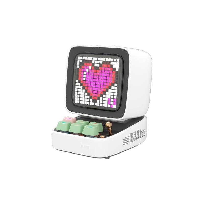 質感良く CRT風スピーカー Divoom Ditoo Pro スピーカー Bluetooth 15W 重低音強化 PC用 ピクセルアート DSP24bit キーボード RGBライト アプリ ワイヤレス 多機能 最大12時間持ち USB-C接続 TFカー