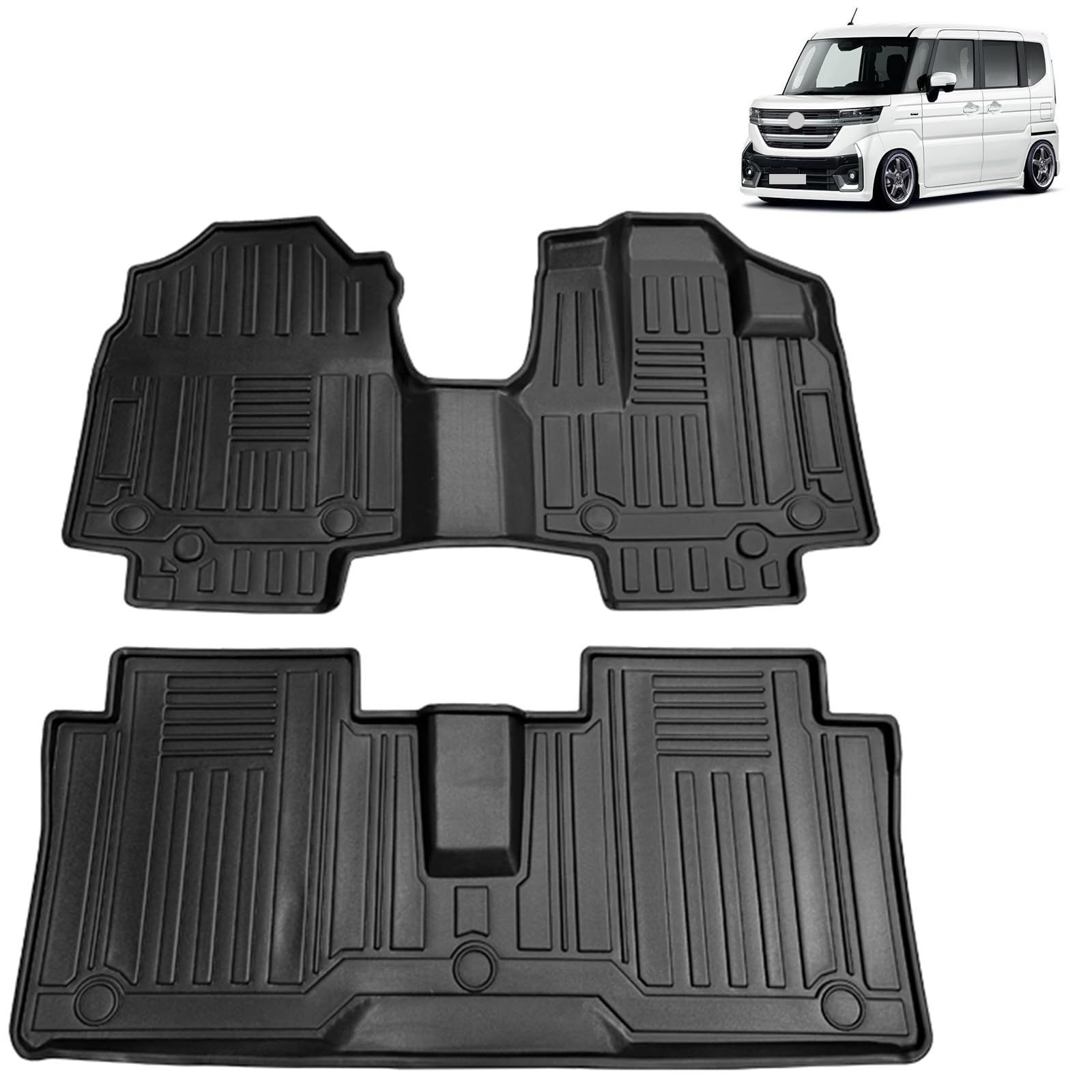 車 3Dカーマット フロアマット フロアマット 立体カーマット TPE材質 MK94S 耐汚れ MK54S 耐摩擦 スペーシアカスタム 抗菌効果 スペーシア 防水 との互換性あり 滑り防止 スズキ 保護パーツ カー用品 2PCS