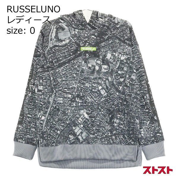 トップス RUSSELUNO ラッセルノ NX-81104 スウェット パーカー タウン総柄