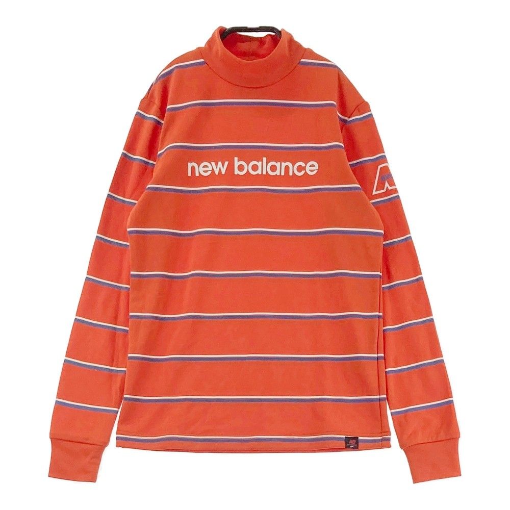 サイズ：2 NEW BALANCE GOLF ニューバランス  ハイネック 長袖Tシャツ ボーダー柄 オレンジ系 [240101346135] ゴルフウェア レディース ストスト New Balance NEW BALANCE ニューバランス ハイネック 長袖T