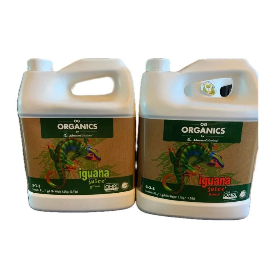 iguanajuiceベース肥料セット AdvancedNutrients Iguana Juice Organic Grow4L成長用＋Organic Bloom4L開花用