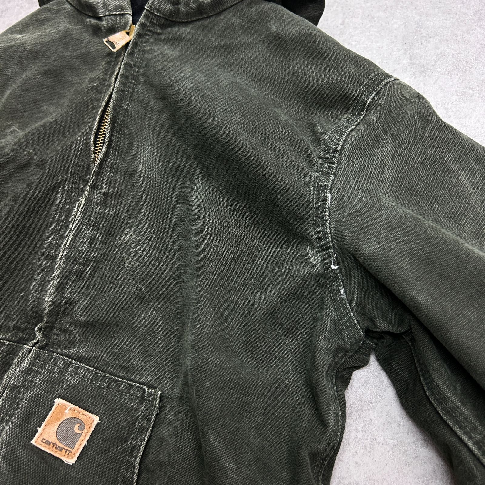 【キッズ】カーハート 古着 ダックジャケット グリーン キッズ Carhartt