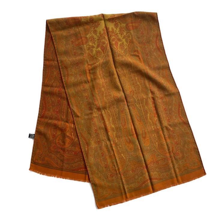 美品】 エトロ ETRO スカーフ ストール ウール シルク