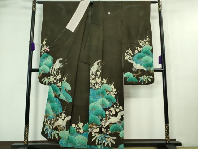 平和屋本店□希少 夏物 アンティーク 大正ロマン 振袖 縦絽 相良